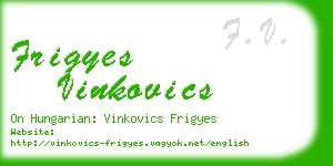 frigyes vinkovics business card